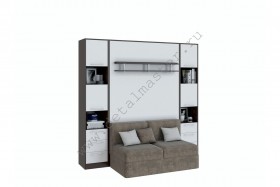 Шкаф-кровать с диваном БЕЛА с полкой ножкой в Таврическом - tavricheskoe.katalogmebeli.com | фото 2