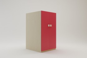 Шкаф под кровать второго яруса Бэрри (Красный/корпус Клен) в Таврическом - tavricheskoe.katalogmebeli.com | фото