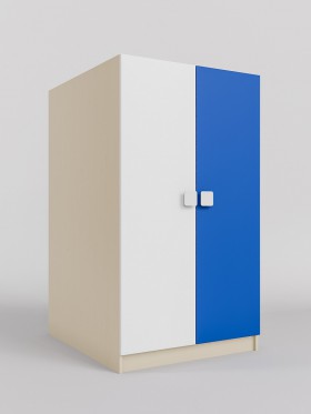 Шкаф под кровать второго яруса Скай (Синий/Белый/корпус Клен) в Таврическом - tavricheskoe.katalogmebeli.com | фото
