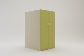 Шкаф под кровать второго яруса Смайли (Зеленый/корпус Клен) в Таврическом - tavricheskoe.katalogmebeli.com | фото