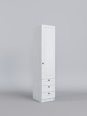 Шкаф угловой (секция с ящиками) Классика (Белый/корпус Выбеленное дерево) в Таврическом - tavricheskoe.katalogmebeli.com | фото