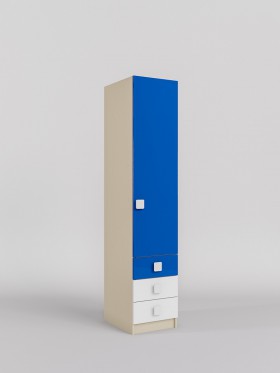 Шкаф угловой (секция с ящиками) Скай люкс (Синий/Белый/корпус Клен) в Таврическом - tavricheskoe.katalogmebeli.com | фото