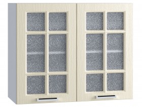 Шкаф верхний со стеклом 800, ШВС 800 (Клен кремовый/корпус белый) в Таврическом - tavricheskoe.katalogmebeli.com | фото