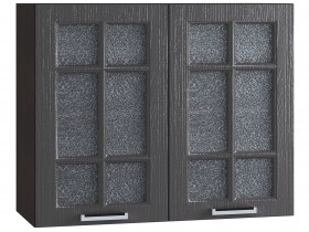 Шкаф верхний со стеклом 800, ШВС 800 (Клен серый/корпус венге) в Таврическом - tavricheskoe.katalogmebeli.com | фото