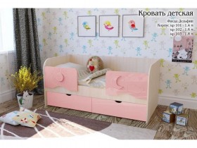 Соня Кровать детская 2 ящика 1.8 Розовый глянец в Таврическом - tavricheskoe.katalogmebeli.com | фото