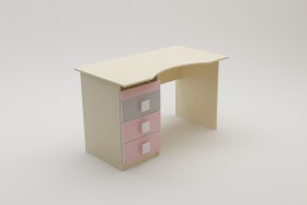 Стол (столешница с выемкой) Грэйси (Розовый/Серый/корпус Клен) в Таврическом - tavricheskoe.katalogmebeli.com | фото 2