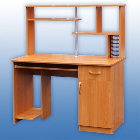 Компьютерный стол 1 с надстройкой (Венге/Дуб выбеленный) в Таврическом - tavricheskoe.katalogmebeli.com | фото 3