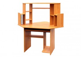 Угловой компьютерный стол (Вишня Оксфорд) в Таврическом - tavricheskoe.katalogmebeli.com | фото