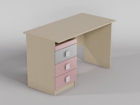 Стол (прямая столешница) Грэйси (Розовый/Серый/корпус Клен) в Таврическом - tavricheskoe.katalogmebeli.com | фото