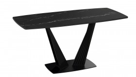 Стол раздвижной «Фабио» Тип 1 (Черный муар/Стекло черное) в Таврическом - tavricheskoe.katalogmebeli.com | фото 4