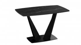 Стол раздвижной «Фабио» Тип 1 (Черный муар/Стекло черное) в Таврическом - tavricheskoe.katalogmebeli.com | фото 5