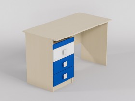 Стол (прямая столешница) Скай люкс (Синий/Белый/корпус Клен) в Таврическом - tavricheskoe.katalogmebeli.com | фото