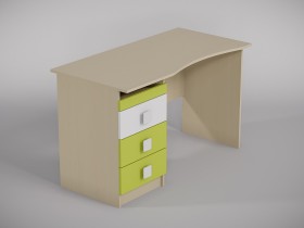 Стол (столешница с выемкой) Эппл (Зеленый/Белый/корпус Клен) в Таврическом - tavricheskoe.katalogmebeli.com | фото