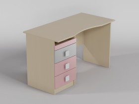 Стол (столешница с выемкой) Грэйси (Розовый/Серый/корпус Клен) в Таврическом - tavricheskoe.katalogmebeli.com | фото 1