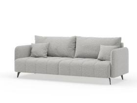 Валериан диван трёхместный прямой Светло-серый, ткань RICO FLEX 108 в Таврическом - tavricheskoe.katalogmebeli.com | фото