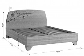Виктория-1 Кровать 1.6 дуб сонома в Таврическом - tavricheskoe.katalogmebeli.com | фото 3